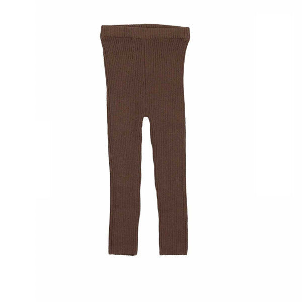 Lil Legs Basic Knit Leggings Brown