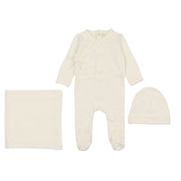 Lilette By Lil Legs Brushed Cotton Layette Set White