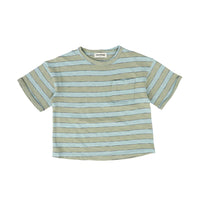 Tocoto Vintage Green Striped Printed "Tocoto Vintage 1976"  T-Shirt