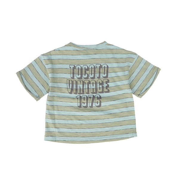 Tocoto Vintage Green Striped Printed 