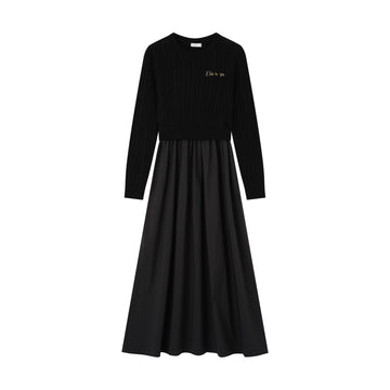 Coco Blanc Cabled Robe - Black CB4052