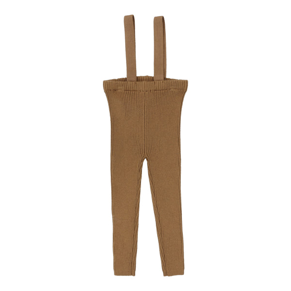 Analogie By Lil Legs Knit Suspender Leggings Dark Camel