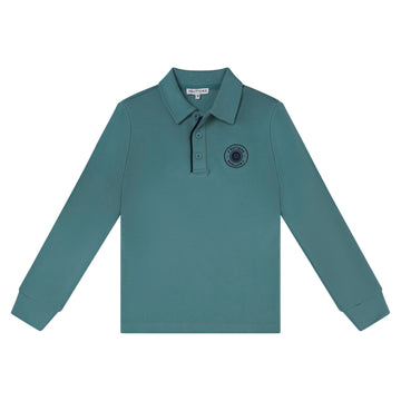 3 Buttons NY Teal/Navy Color Pop Polo
