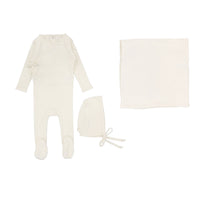 Lilette By Lil Legs Fine Pointelle Layette Set Cream