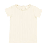Analogie By Lil Legs Pointelle T-Shirt Short Sleeves Cream