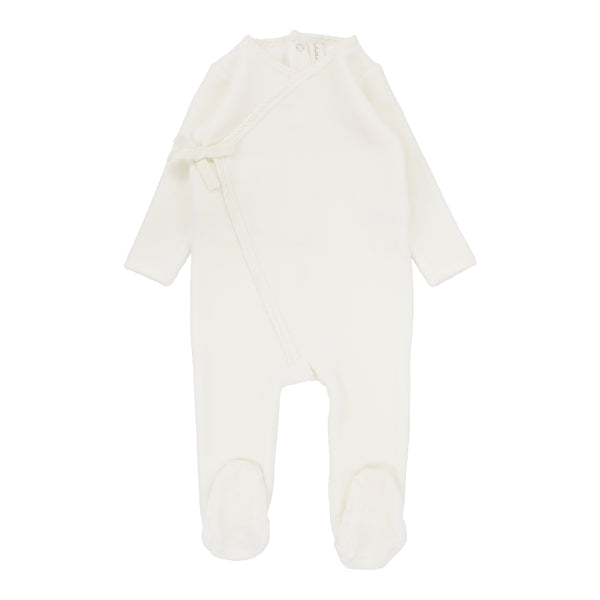 Lilette By Lil Legs Velour Wrap Footie Cream