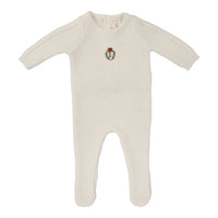 Analogie By Lil Legs Crest Knit Footie Cream