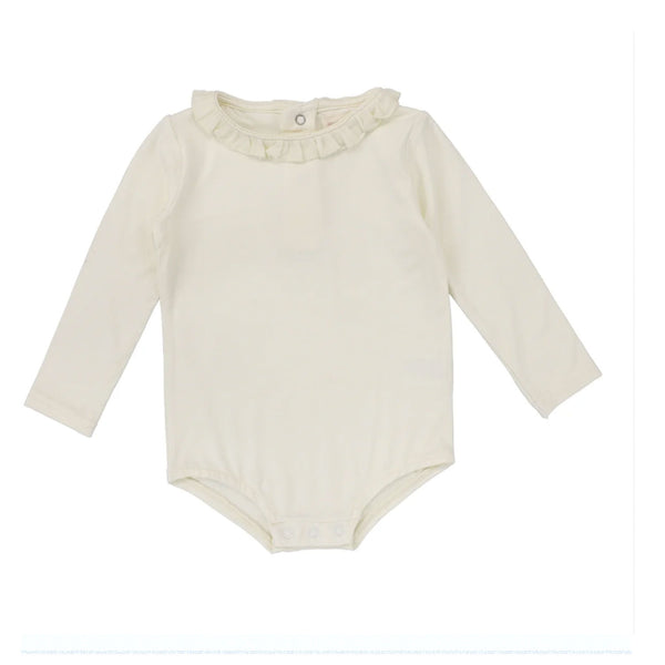 Lil Legs Ruffle Onesie Cream