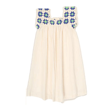 Wander & Wonder Ecru Square Neck Crochet AS DRESS