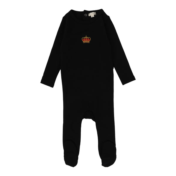 Lil Legs Crown Footie Black