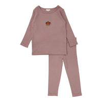 Lil Legs Crown Lounge Set Mauve