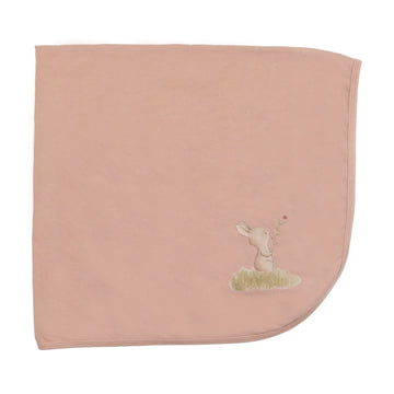 Cuddle & Coo Blush Bunny Print Blanket