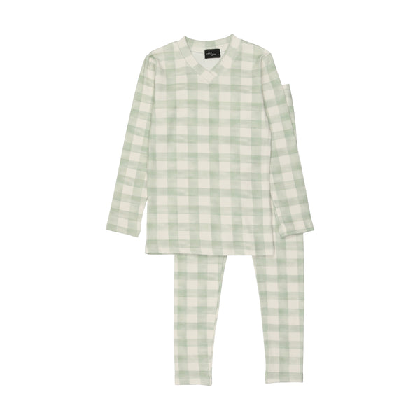 Cuddle & Coo Mint Checked Pajamas