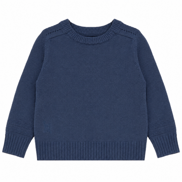 Calla Lili Boy Knit Round Neck Sweater - Blue