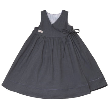 Calla Lili Girl Wrap Dress - Grey