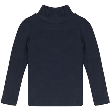 Calla Lili Mock Neck Knit Tshirt - Navy Blue