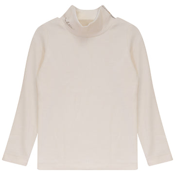 Calla Lili Mock Neck Knit Tshirt - Cream