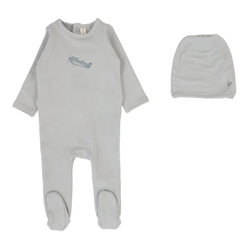 Lilette By Lil Legs Graphic Footie Set Pale Blue