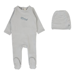 Lilette By Lil Legs Graphic Footie Set Pale Blue