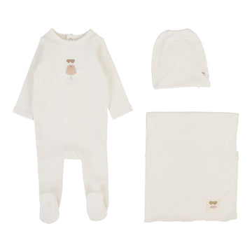 Lilette By Lil Legs Graphic Layette set Cream/Doll