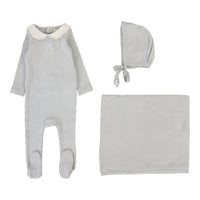 Lilette By Lil Legs Emblem Embroidered Layette Set Pale Blue
