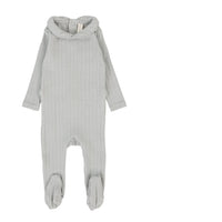 Lilette By Lil Legs Fine Pointelle Collar Footie Light Blue Peter Pan