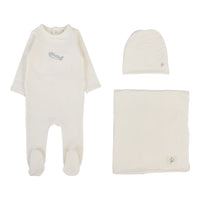 Lilette By Lil Legs Graphic Layette set Cream/Airplane