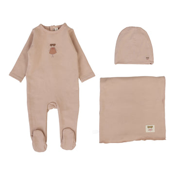 Lilette By Lil Legs Graphic Layette set Dusty Pink