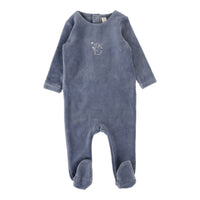 Lilette By Lil Legs Velour Forest Graphic Footie Slate