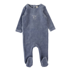 Lilette By Lil Legs Velour Forest Graphic Footie Slate