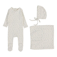 Lilette By Lil Legs Bud Layette Set Cream/Blue