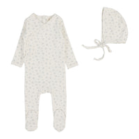 Lilette By Lil Legs Bud Footie Set Cream/Blue