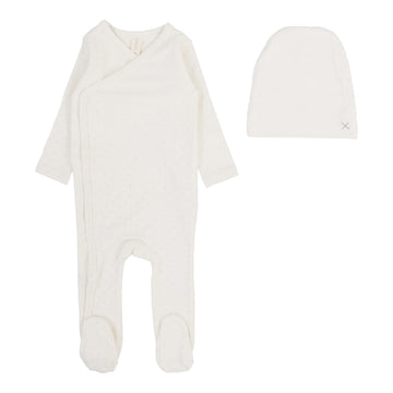 Lilette By Lil Legs Take Me Home X Print Footie Set Cream/Oat