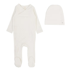 Lilette By Lil Legs Take Me Home X Print Footie Set Cream/Oat