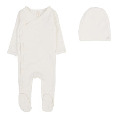Lilette By Lil Legs Take Me Home X Print Footie Set Cream/Pink