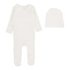 Lilette By Lil Legs Take Me Home X Print Footie Set Cream/Blue
