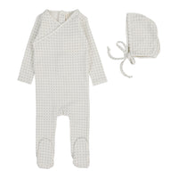 Lilette By Lil Legs Woven Print Footie Set Light Blue