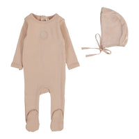Lilette By Lil Legs Velour Cardi Footie Set Dusty Pink