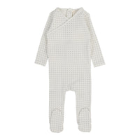 Lilette By Lil Legs Woven Print Footie Light Blue