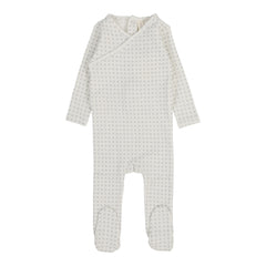 Lilette By Lil Legs Woven Print Footie Light Blue