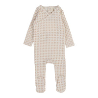 Lilette By Lil Legs Woven Print Footie Dusty Pink