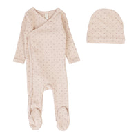 Lilette By Lil Legs Diamond Dot Footie Set Dusty Pink