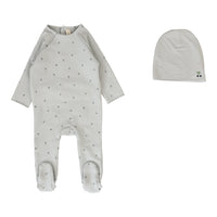 Lilette By Lil Legs Cherry Print Footie Set Pale Blue