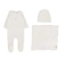 Lilette By Lil Legs Velour Forest Graphic Layette Set WINTER WHITE/OAT