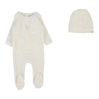 Lilette By Lil Legs Velour Forest Graphic Footie Set WINTER WHITE/OAT