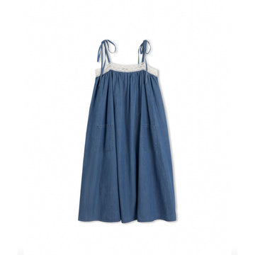 Phil and Phoebe Chambray Lace Trim Pocket Jumper