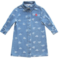 Little Parni Denim Heart Dress (K598)- LONG SLEEVES ALL SIZES
