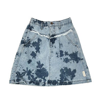 Piupiuchick  Blue Tie Dye Denim  Short Skirt