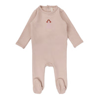 Lilette By Lil Legs Handdrawn Footie Pink