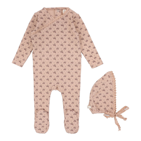 Lilette By Lil Legs Dotty Florette Footie Set Roseberry